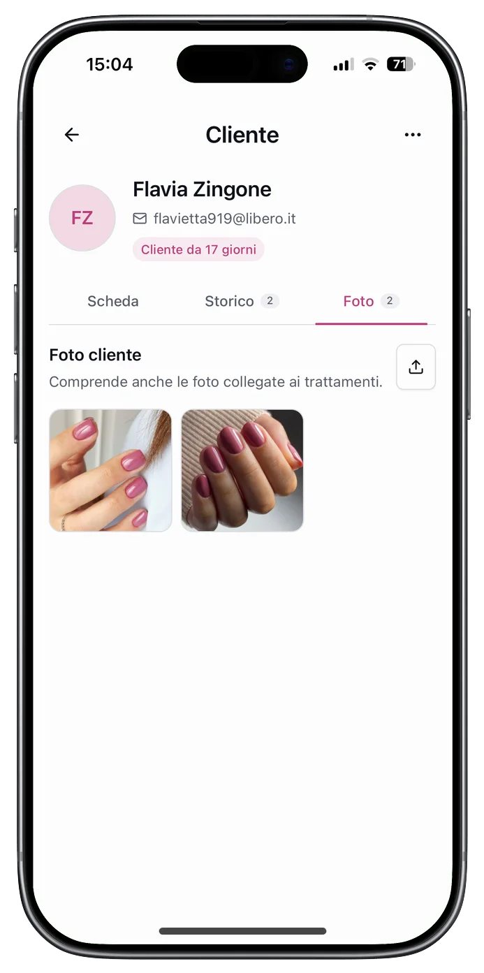 Archivio delle foto collegate alla scheda cliente